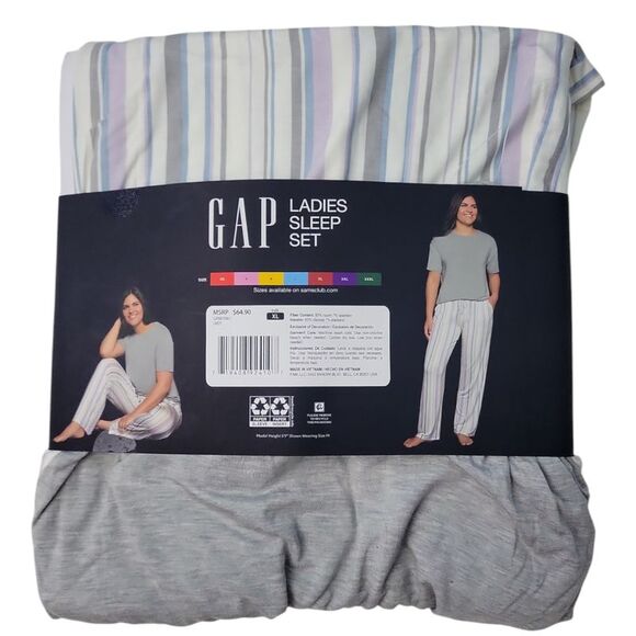Gap Women's 2-Piece Soft Jersey Short Sleeve Pajama Set - Grey - Picture 2 of 2